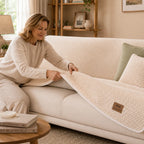 Non-Slip Sofa Cover for Pets – Plush Grip-Dot Couch Protector