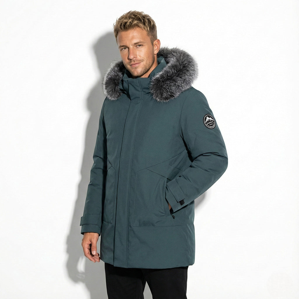 Lukas – Water-Repellent Winter Parka Jacket with Hood - Jackets - Green - Green - Taylor & Bennett