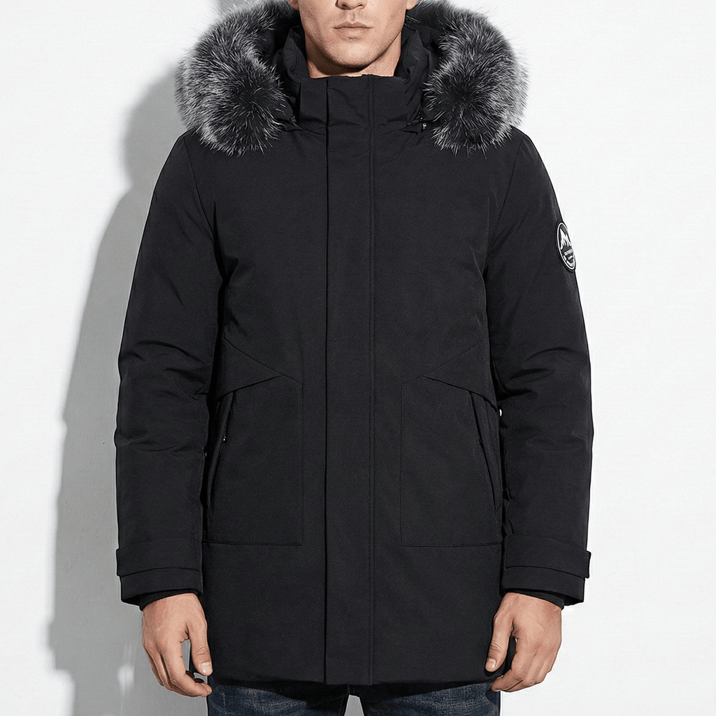 Lukas – Water - Repellent Winter Parka Jacket with Hood - Jackets - Black - Taylor & Bennett