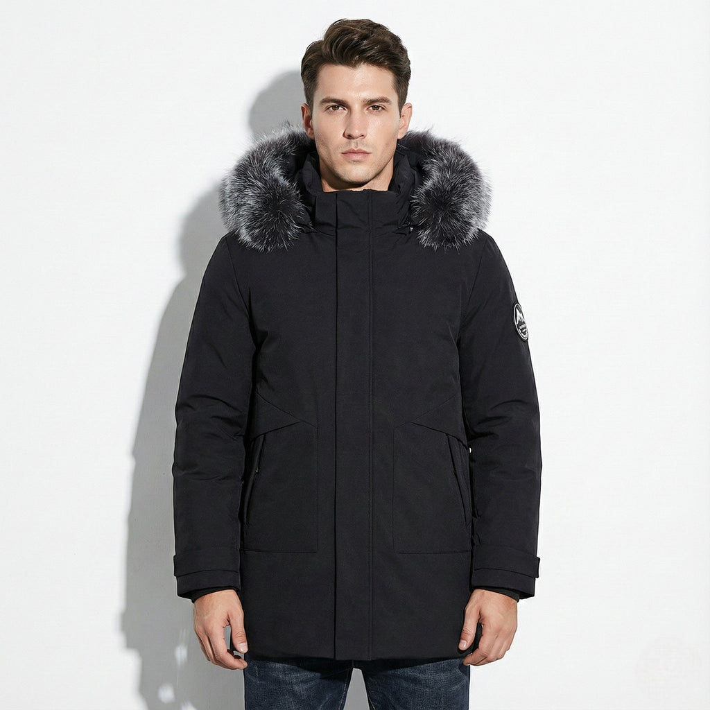 Lukas – Water-Repellent Winter Parka Jacket with Hood - Jackets - Black - Black - Taylor & Bennett