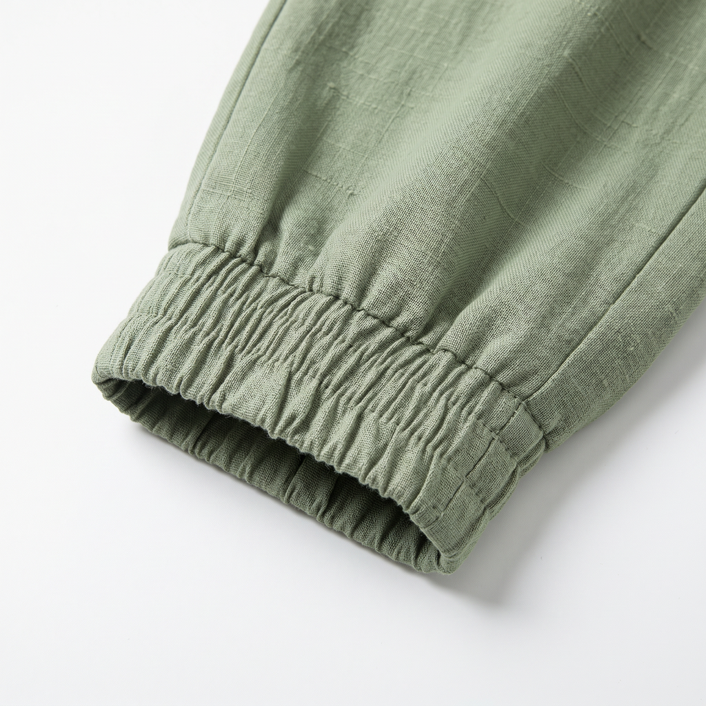 Women's Linen-Blend Jogger Pants with Drawstring Waist