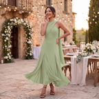 Women's Long Wedding Guest Dress – Slim Fit Chiffon Gown