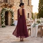 Women's Long Wedding Guest Dress – Slim Fit Chiffon Gown