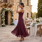 Women's Long Wedding Guest Dress – Slim Fit Chiffon Gown