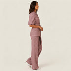 Women's Kimono Jacket & Wide-Leg Trouser Co-ord Set – Geometric Print