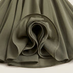 Women's One-Shoulder Midi Dress – Chiffon-Effect Draped Design