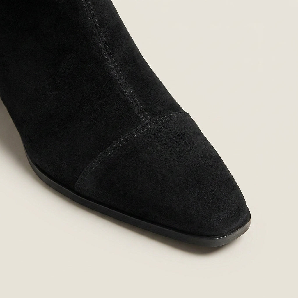 Women's Faux Suede Ankle Boots with Fitted Sock Shaft