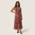 Women's One-Shoulder Midi Dress – Chiffon-Effect Draped Design