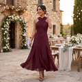 Women's Long Wedding Guest Dress – Slim Fit Chiffon Gown