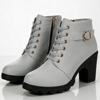 Women's Ankle Boots with Block Heel and Platform Sole