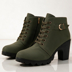 Women's Ankle Boots with Block Heel and Platform Sole