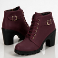 Women's Ankle Boots with Block Heel and Platform Sole