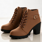 Women's Ankle Boots with Block Heel and Platform Sole