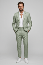Men's Suits Slim Fit Two-Piece Set with Notch Lapel