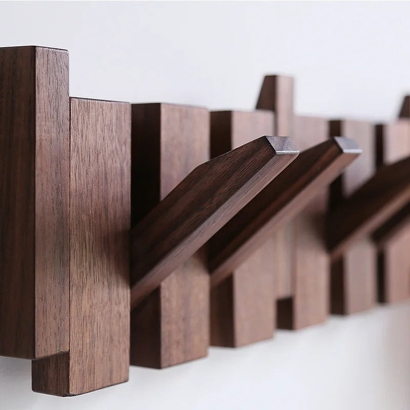 Wooden Coat Hooks – Piano-Shaped Wall Rack for Hall or Bedroom