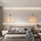 Tulip Glass Wall Sconce - Retro Metal Wall Light for Bedroom & Hallway