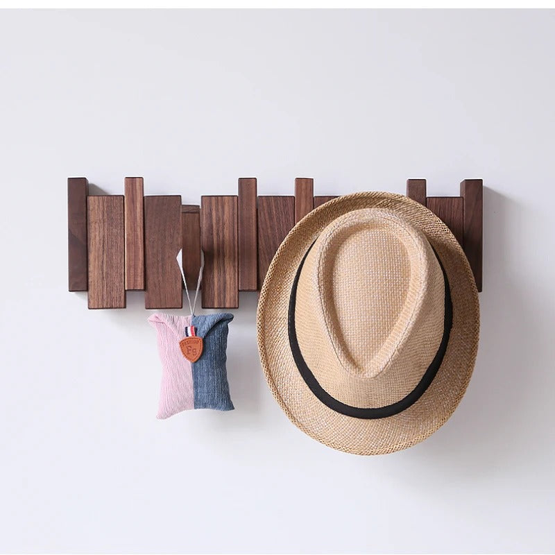 Wooden Coat Hooks – Piano-Shaped Wall Rack for Hall or Bedroom