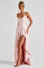Maxikleid mit Rüschenabschluss - Cecile LavelleDunkelrot