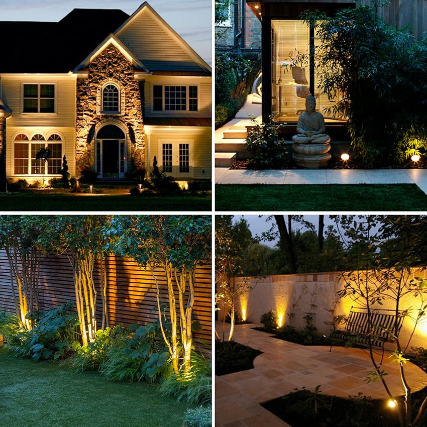 Solar Garden Spotlights with Dusk Sensor, Waterproof Outdoor Lights