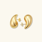 Women's Teardrop Earrings, Gold-Plated Stainless Steel