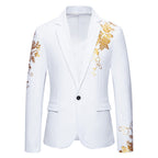 Men's Floral Blazer – Tailored Jacket with Button Closure