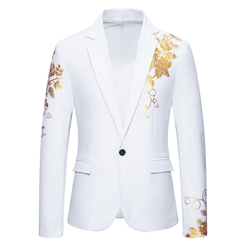 Men's Floral Blazer – Tailored Jacket with Button Closure