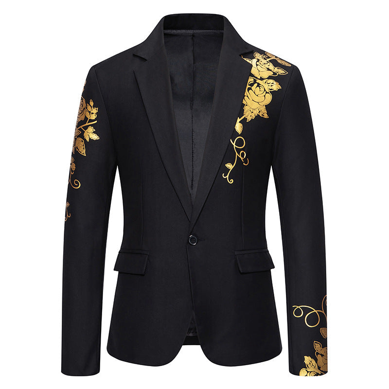 Men's Floral Blazer – Tailored Jacket with Button Closure