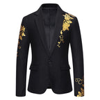 Men's Floral Blazer – Tailored Jacket with Button Closure