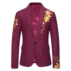 Men's Floral Blazer – Tailored Jacket with Button Closure