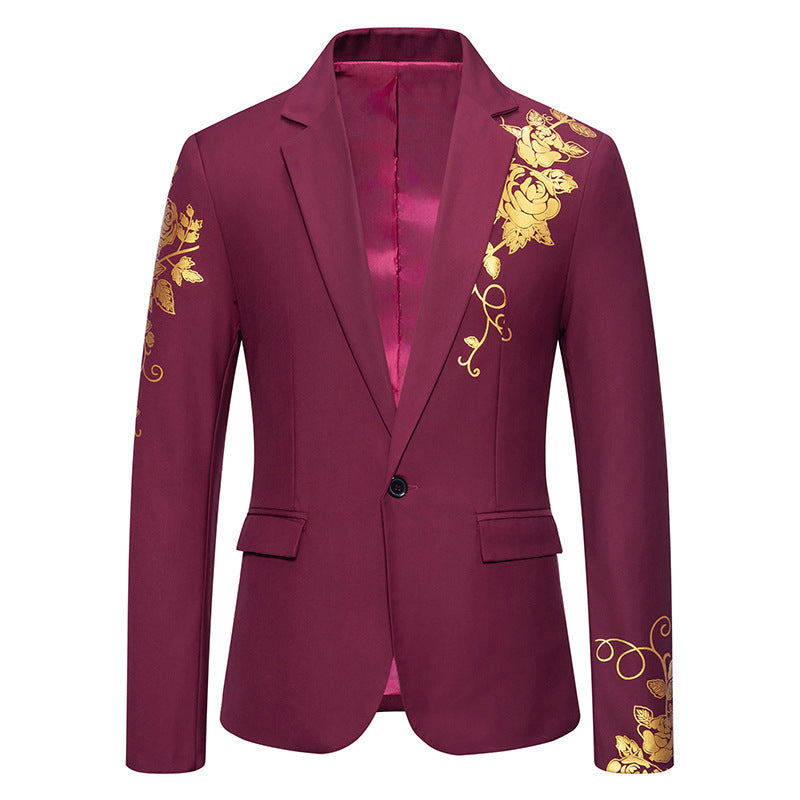 Men's Floral Blazer – Tailored Jacket with Button Closure