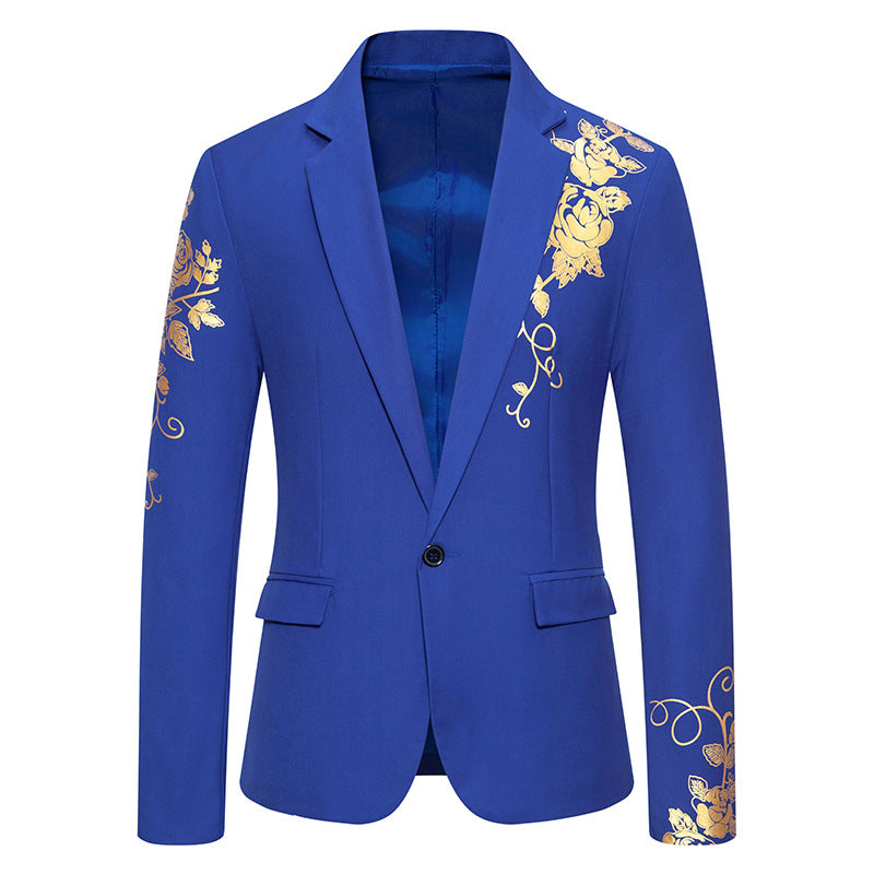 Men's Floral Blazer – Tailored Jacket with Button Closure
