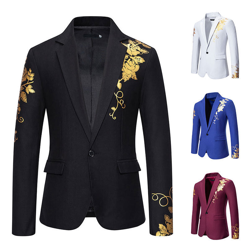 Men's Floral Blazer – Tailored Jacket with Button Closure