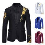 Men's Floral Blazer – Tailored Jacket with Button Closure