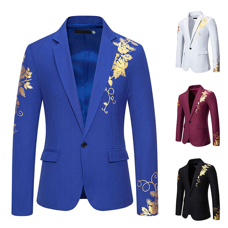 Men's Floral Blazer – Tailored Jacket with Button Closure