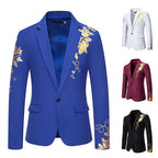 Men's Floral Blazer – Tailored Jacket with Button Closure