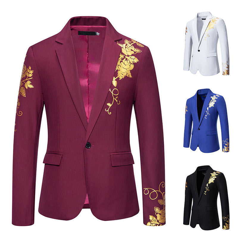 Men's Floral Blazer – Tailored Jacket with Button Closure