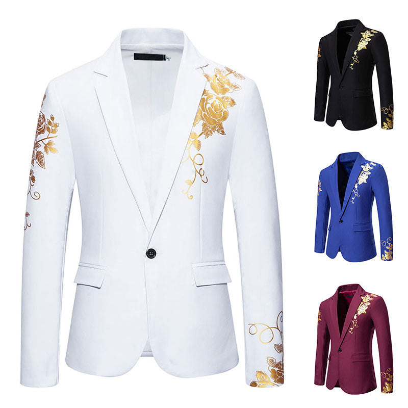 Men's Floral Blazer – Tailored Jacket with Button Closure