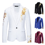 Men's Floral Blazer – Tailored Jacket with Button Closure