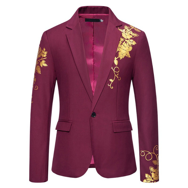 Men's Floral Blazer – Tailored Jacket with Button Closure