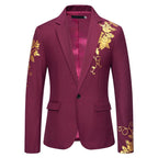 Men's Floral Blazer – Tailored Jacket with Button Closure