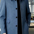 Men's Relaxed Fit Wool Overcoat with Classic Collar