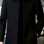 Men's Relaxed Fit Wool Overcoat with Classic Collar