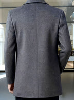 Men's Relaxed Fit Wool Overcoat with Classic Collar