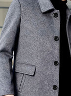 Men's Relaxed Fit Wool Overcoat with Classic Collar