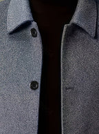 Men's Relaxed Fit Wool Overcoat with Classic Collar