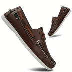 Men's Round-Toe Boat Shoes with Lace Detail