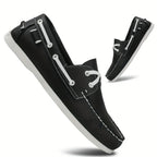 Men's Round-Toe Boat Shoes with Lace Detail