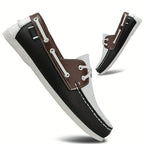 Men's Round-Toe Boat Shoes with Lace Detail