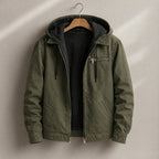 Men's Canvas Sherpa Lined Jacket | Hooded Workwear Warmth - side