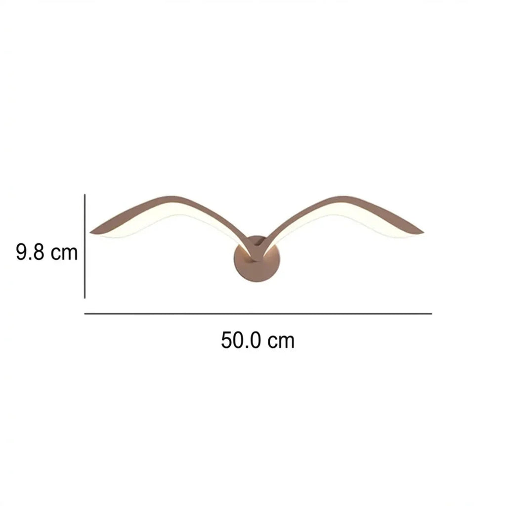Minimalist Bird Wing LED Wall Light Sconce in Brown or White